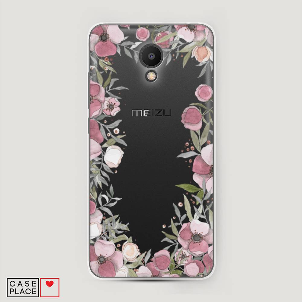 

Чехол Awog на Meizu M6S "Розовая цветочная рамка", Розовый;зеленый, 72450-8