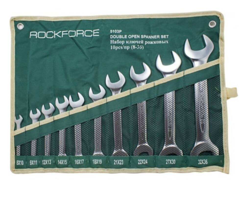 Набор рожковых ключей ROCKFORCE 10 предметов RF-5103P