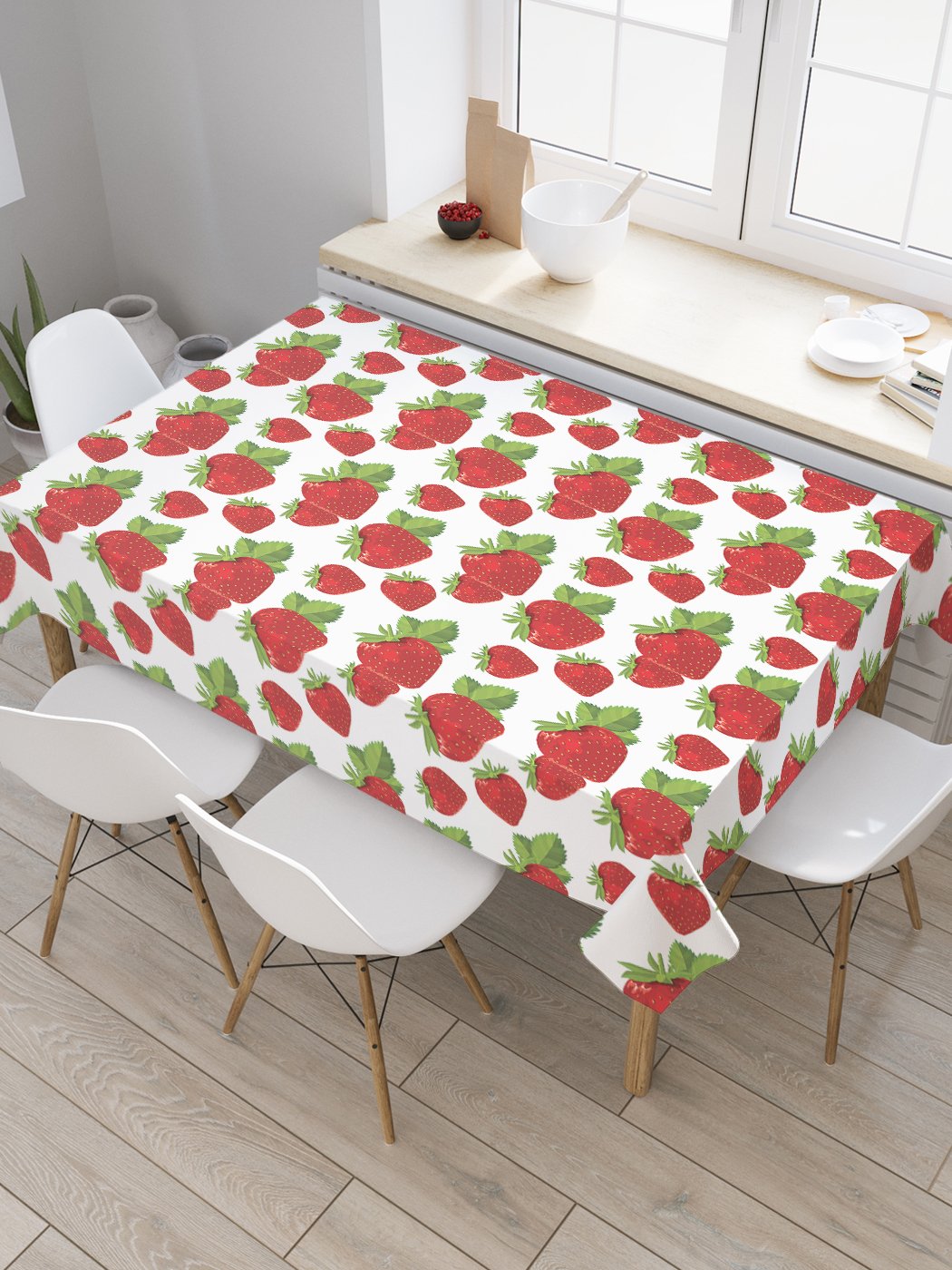 

Скатерть прямоугольная JoyArty "Натуральная клубника" из сатена, 180x145 см, Красный, Натуральная клубника