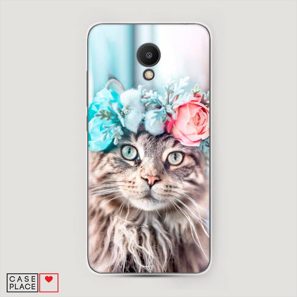 

Чехол Awog на Meizu M6S "Кот в венке", Серый;голубой;розовый, 72450-2