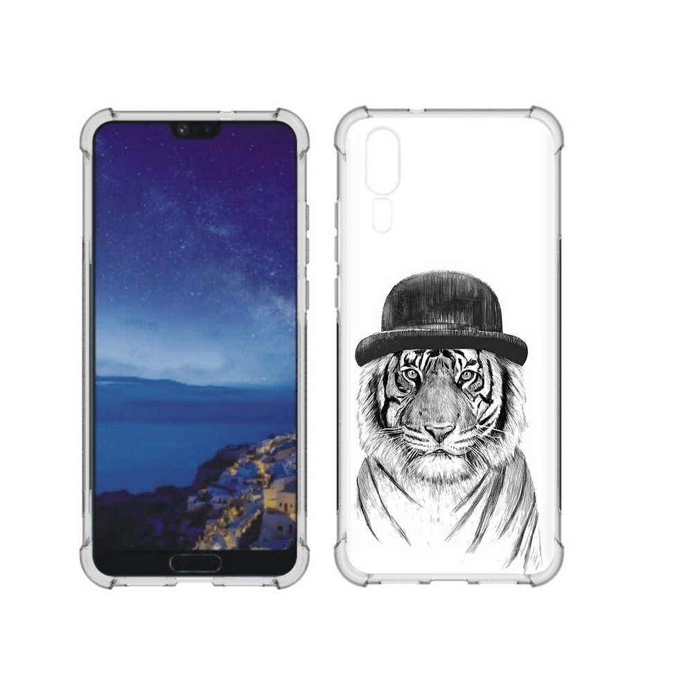 

Чехол MyPads Tocco для Huawei P20 тигр британец (PT108006.52.641), Прозрачный, Tocco