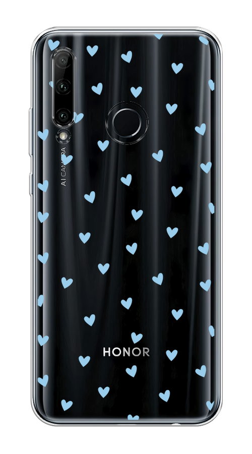 

Чехол на Honor 10i/20 Lite 2019/20e "Голубые сердечки паттерн", Голубой;прозрачный, 68950-1