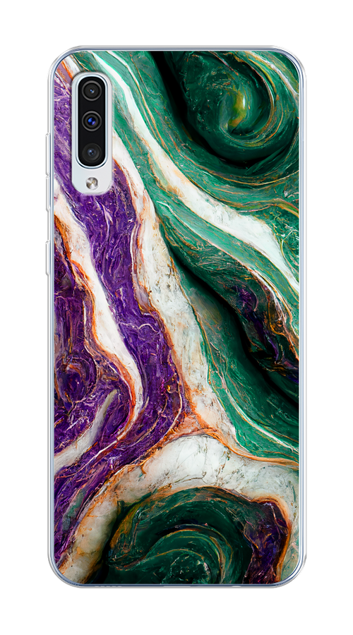 

Чехол Homey на Samsung Galaxy A50 "Фиолетово-зеленый мрамор", Зеленый;фиолетовый, 27750-1