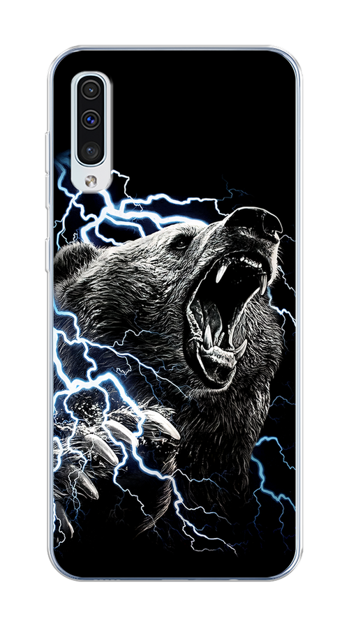 

Чехол Homey на Samsung Galaxy A50 "Гроза и медведь", Черный;серый;серебристый, 27750-1