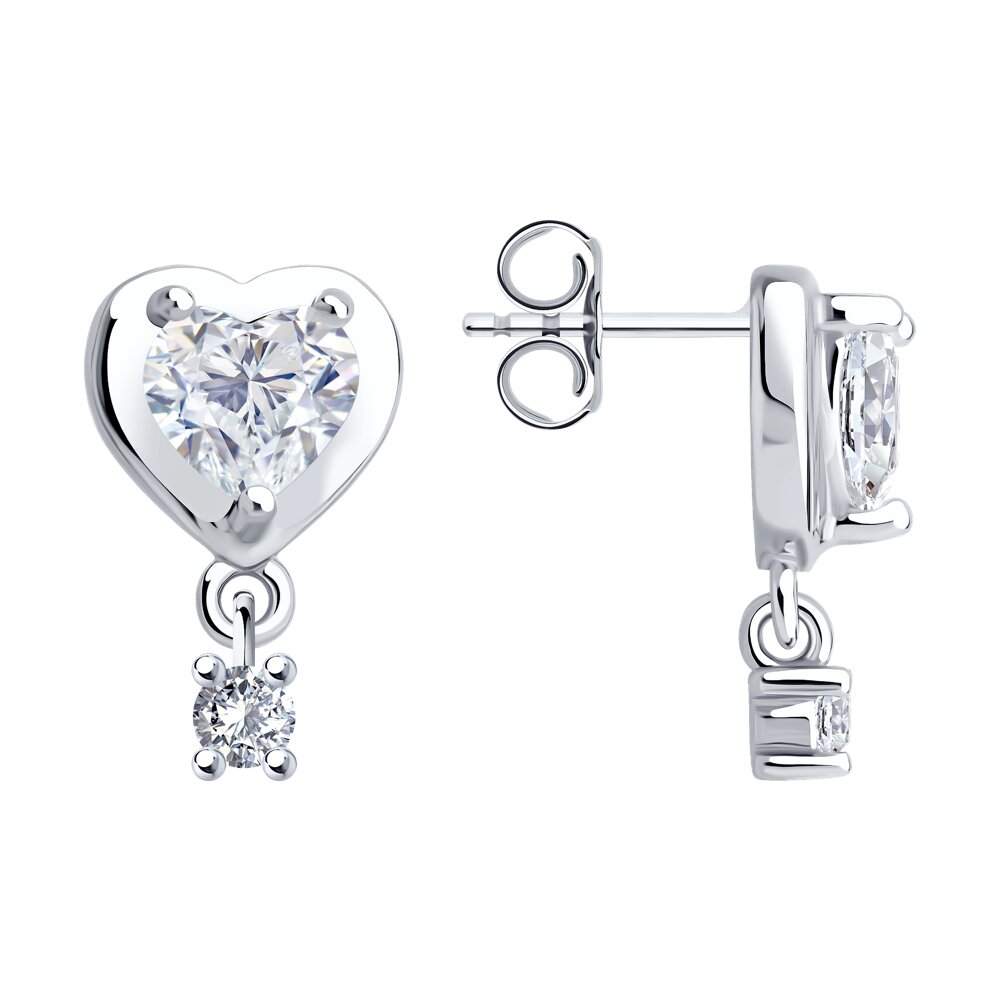 

Серьги подвески из серебра SOKOLOV 94026842-91, фианит, 94026842-91