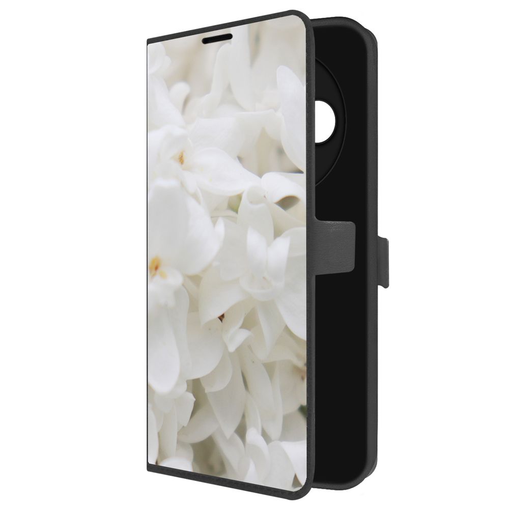 

Чехол-книжка Krutoff Eco Book для TECNO Spark 30С Белые лилии (черный)