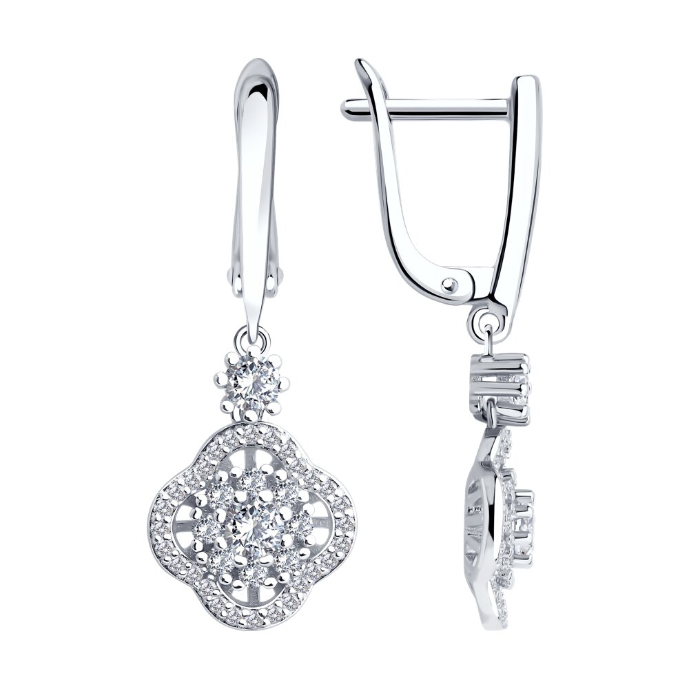 

Серьги подвески из серебра SOKOLOV 94026845-91, фианит, 94026845-91
