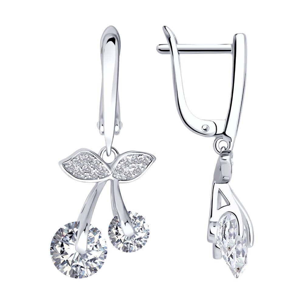 

Серьги подвески из серебра SOKOLOV 94026855-91, фианит, 94026855-91