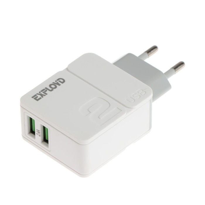

Сетевое зарядное устройство Exployd EX-Z-1431, 2 USB, 2.4 А, белый