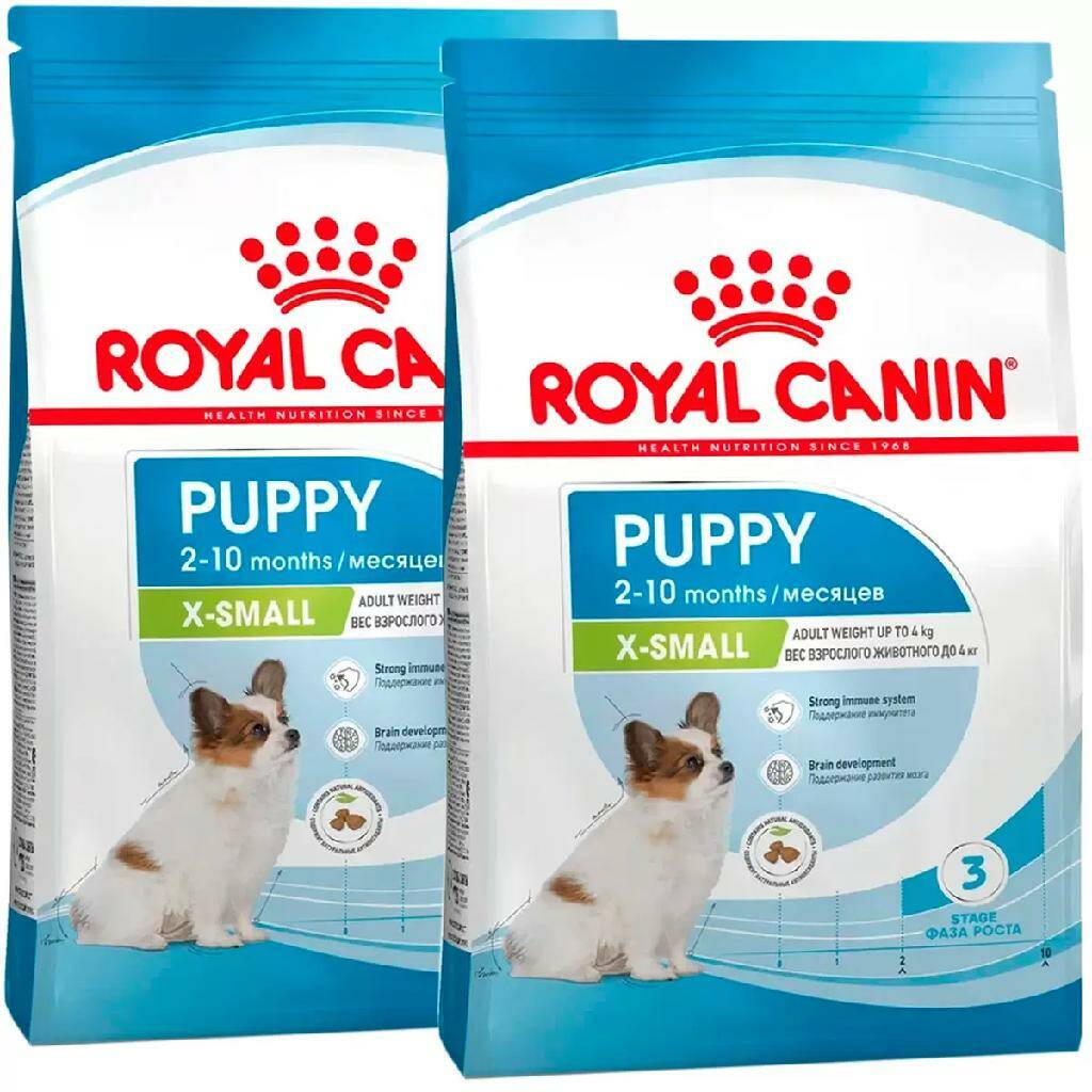 Сухой корм для щенков ROYAL CANIN X-SMALL PUPPY для маленьких пород, 2шт по 1,5кг