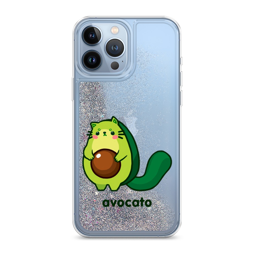 фото Жидкий чехол с блестками "avocato" на apple iphone 13 pro max awog