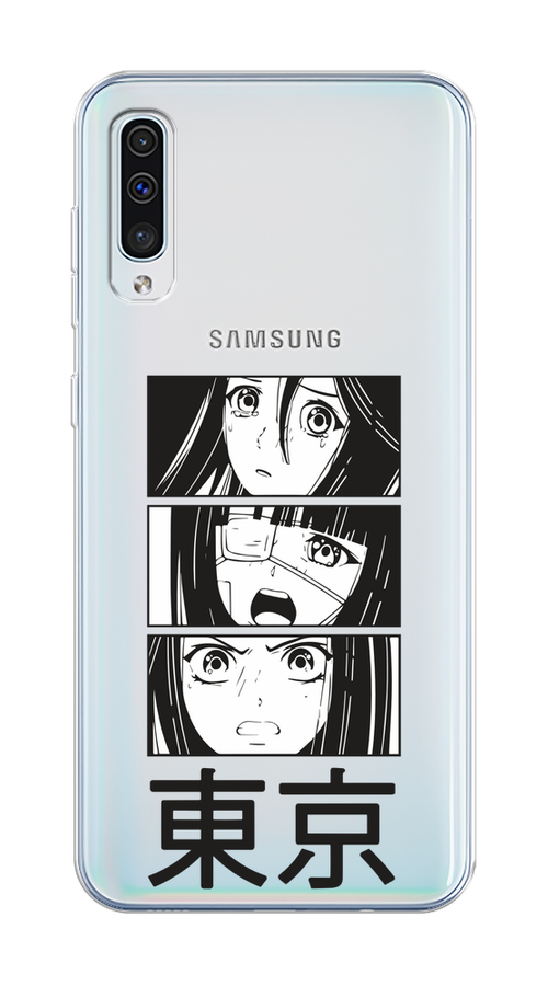 

Чехол Homey на Samsung Galaxy A50 "Tokyo girls", Белый;черный;прозрачный, 27750-1