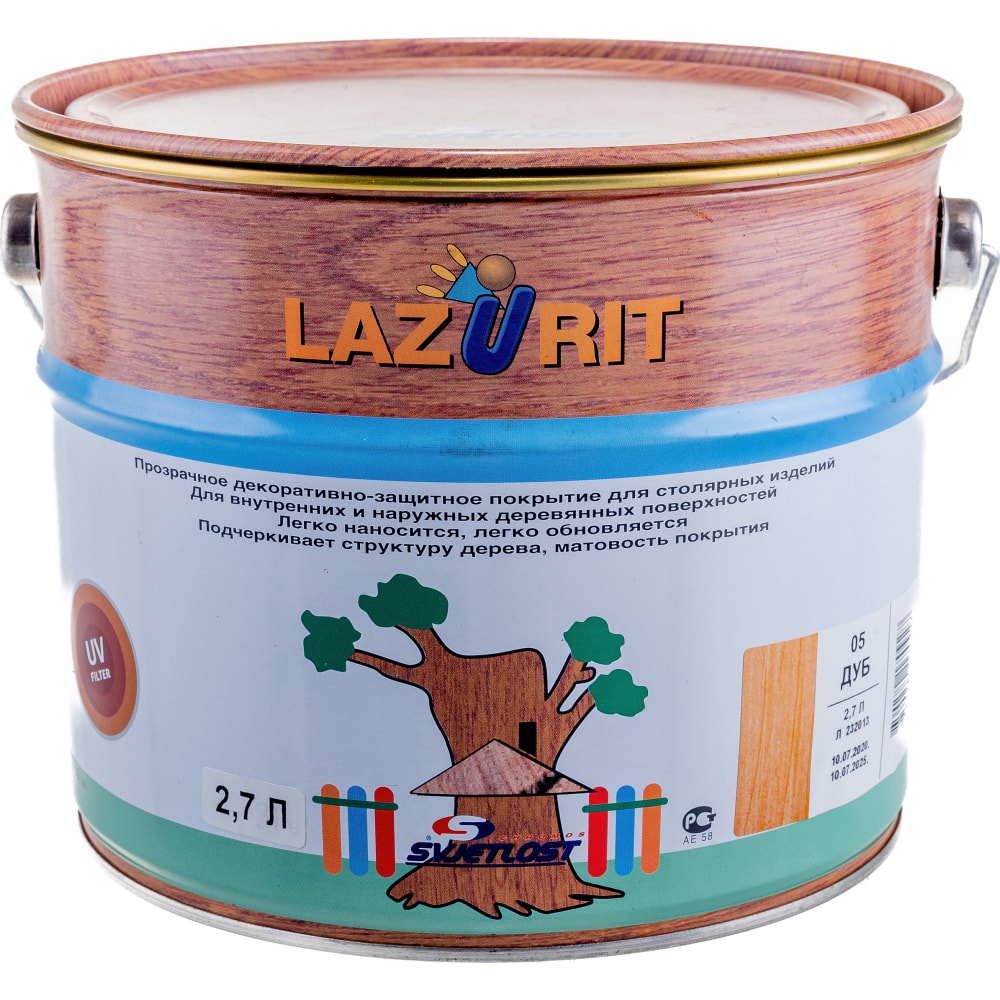 

Декоративное покрытие для дерева Goodhim Lazurit дуб, 2,7 л 70927