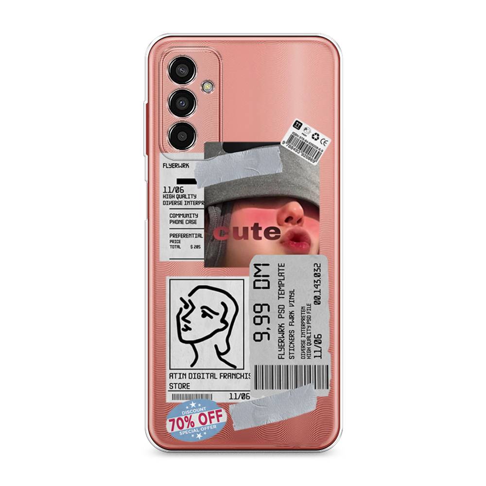 

Чехол на Samsung Galaxy M13 "Cute girl collage", Розовый;серый;голубой, 2106850-6