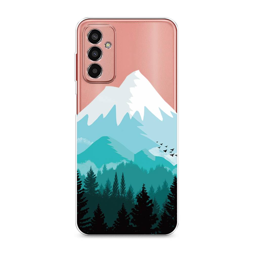 

Чехол на Samsung Galaxy M13 "Синяя снежная гора", Белый;голубой, 2106850-2