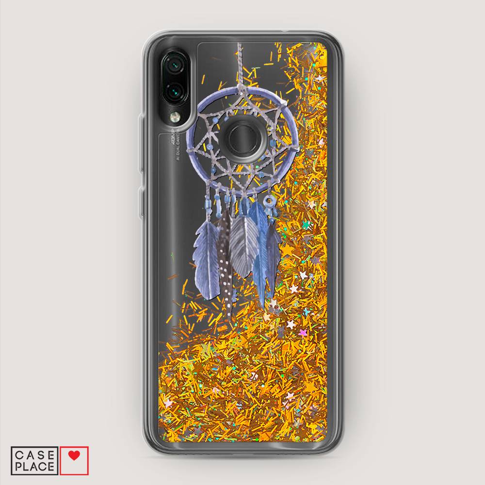 

Жидкий чехол с блестками "Синий ловец снов акварель" на Xiaomi Redmi 7, 35090-1