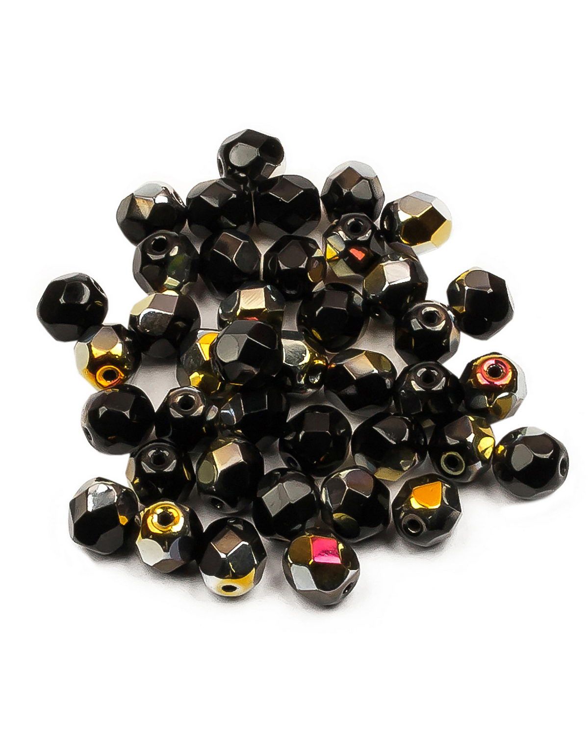 

Чешские бусины, Fire Polished Beads, ганеные, 6 мм, цвет: Jet Marea, 40шт, Черный, FP-6