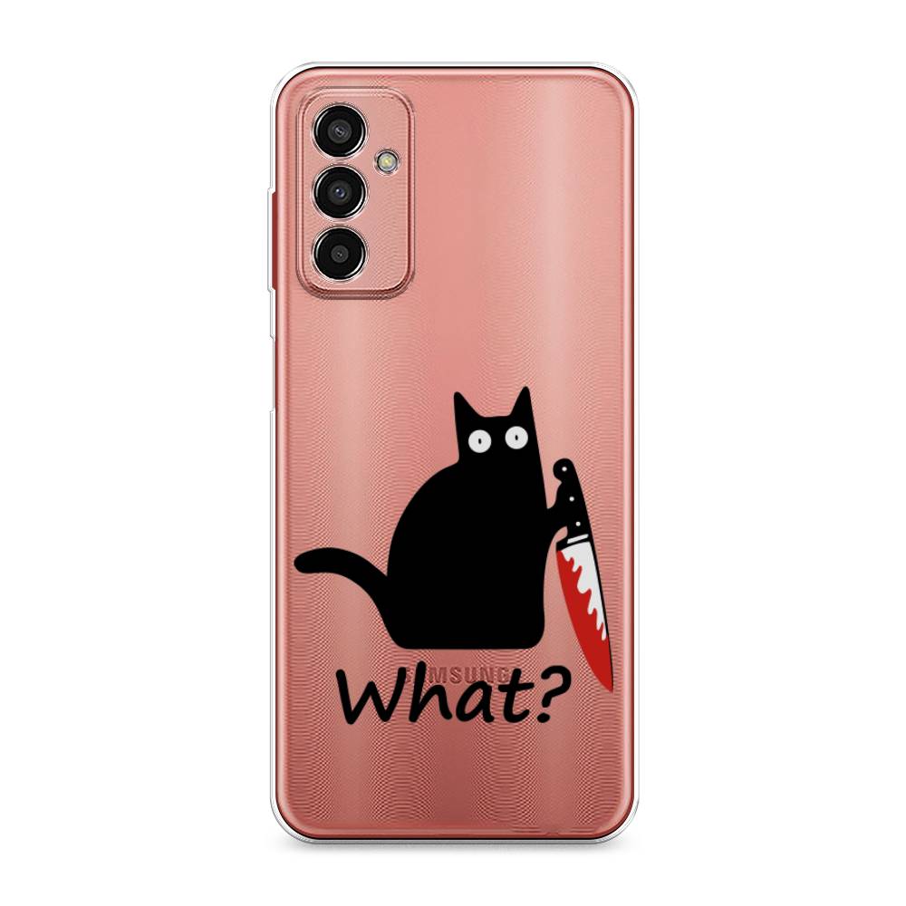 

Чехол на Samsung Galaxy M13 "Котик с ножом", Черный;красный, 2106850-6