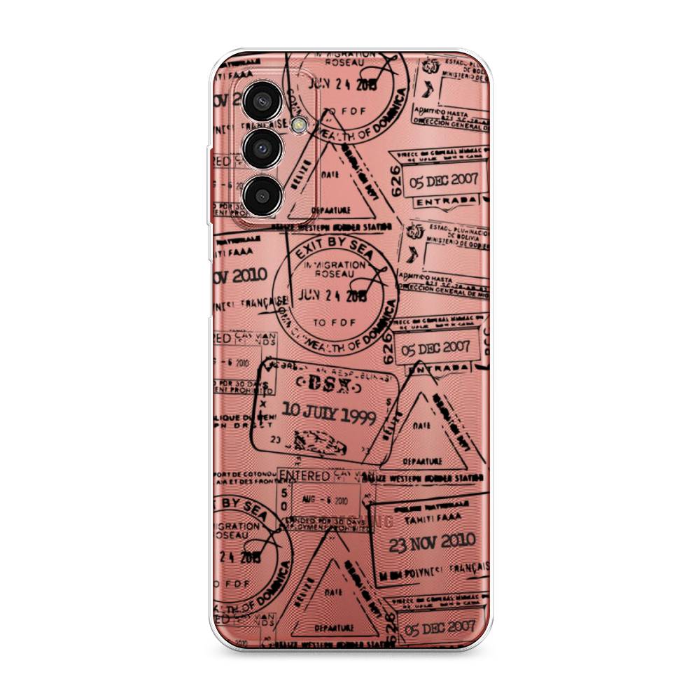 

Чехол на Samsung Galaxy M13 "Visa stamps 2", Белый;черный;серый, 2106850-2