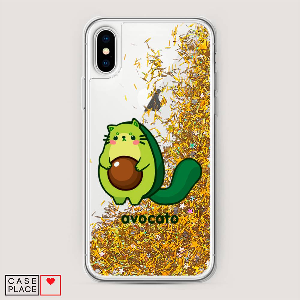 фото Жидкий чехол с блестками "avocato" на apple iphone xs max (10s max) awog