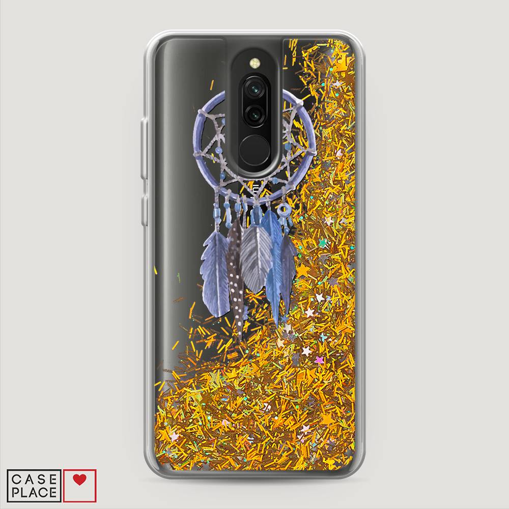 

Жидкий чехол с блестками "Синий ловец снов акварель" на Xiaomi Redmi 8, 37190-1