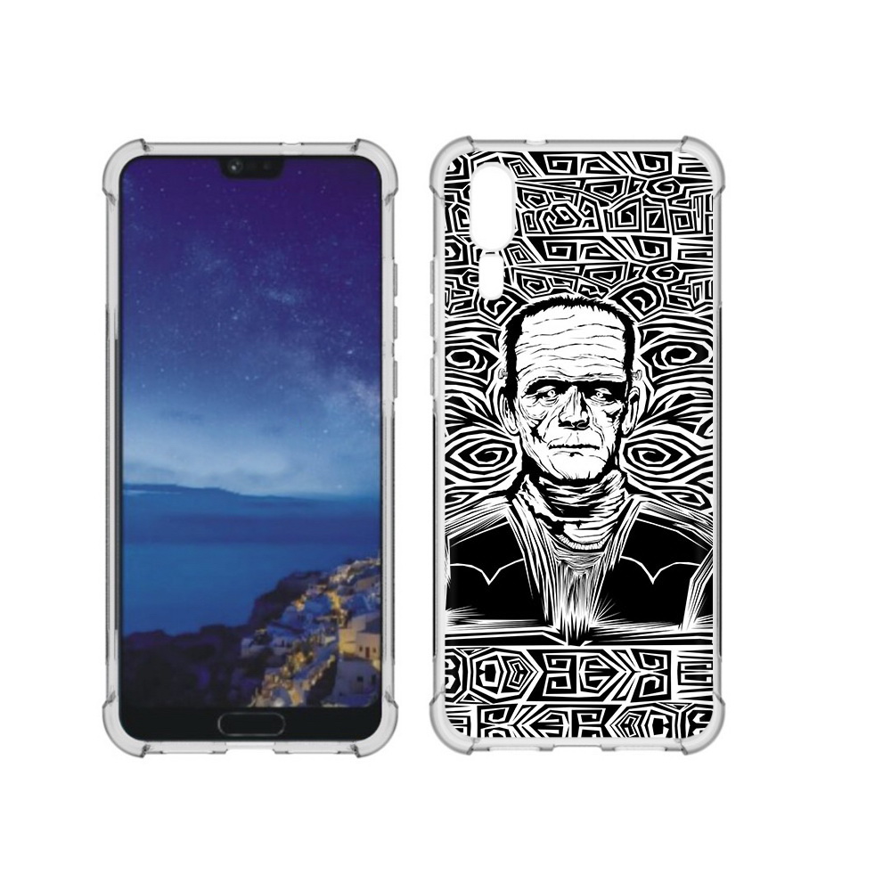 

Чехол MyPads Tocco для Huawei P20 франкенштейн черно белый (PT108006.52.661), Прозрачный, Tocco