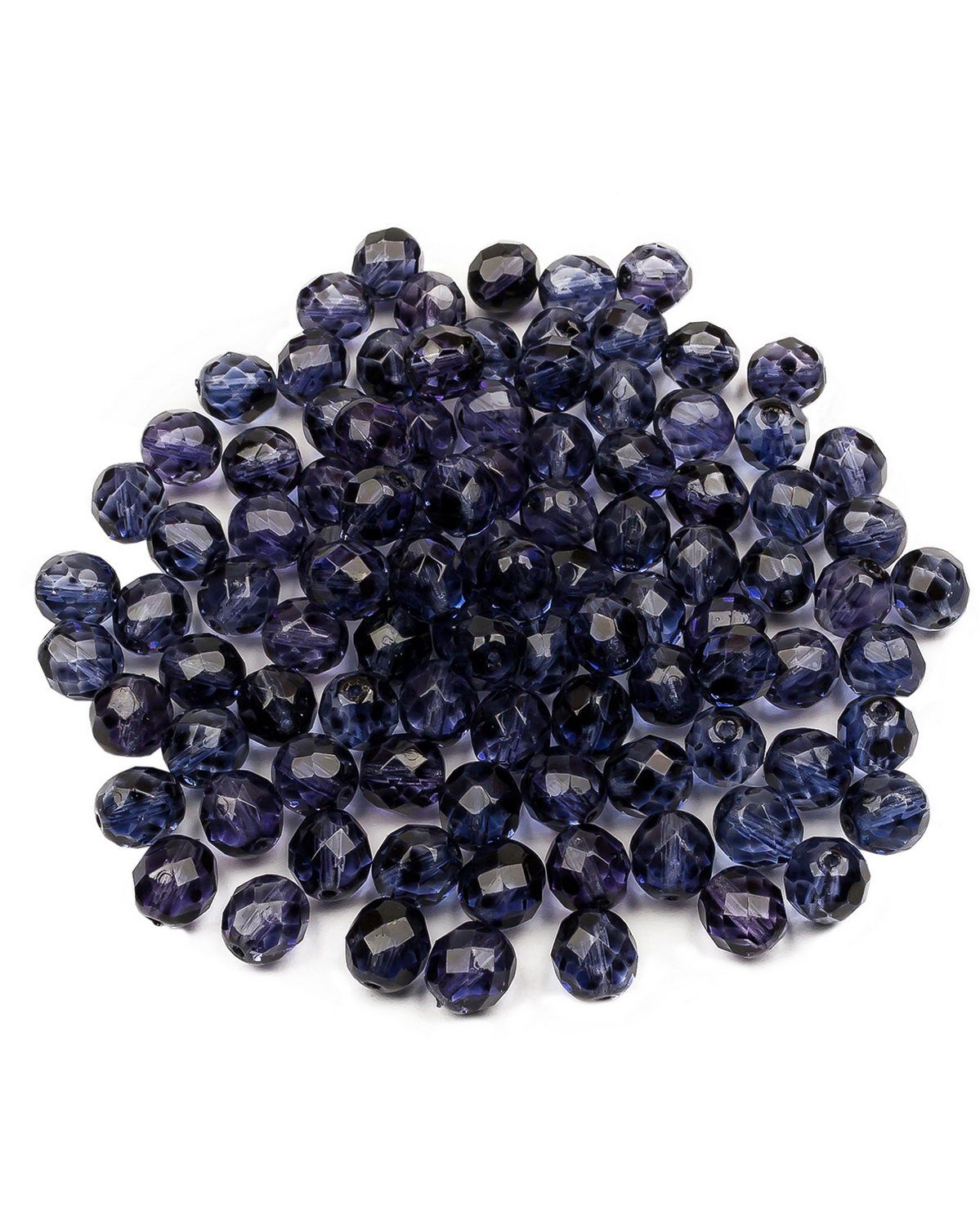 

Стеклянные чешские бусины Fire polished beads ганеные круглые 8 мм Crystal 64389 100шт, Синий, FP-8