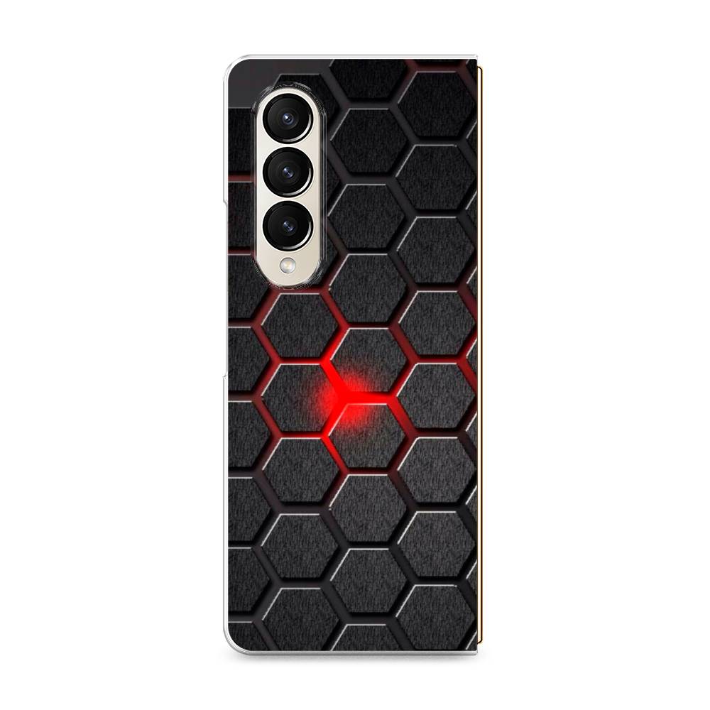 

Чехол на Samsung Galaxy Z Fold 4 "Соты красные", Красный;черный;серый, 2106950-3