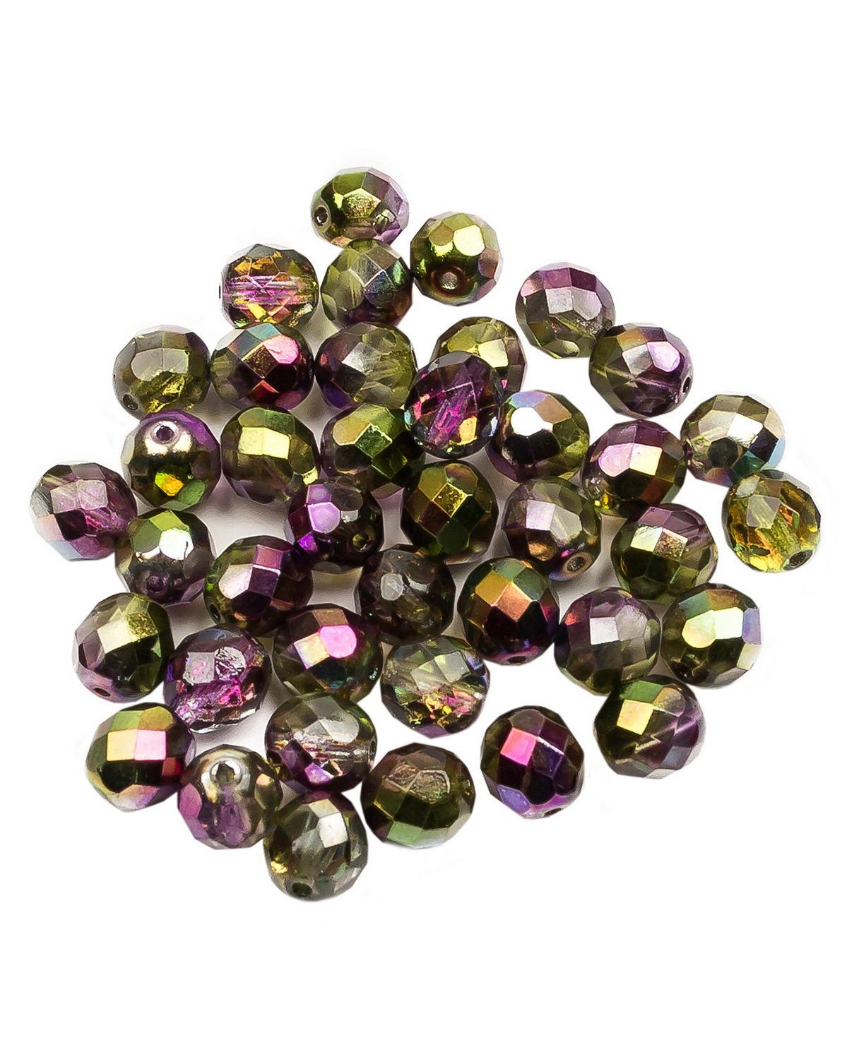 

Стеклянные чешские бусины Fire polished beads ганеные круг 8 мм Crystal Magic Orchid 40шт, Разноцветный, FP-8