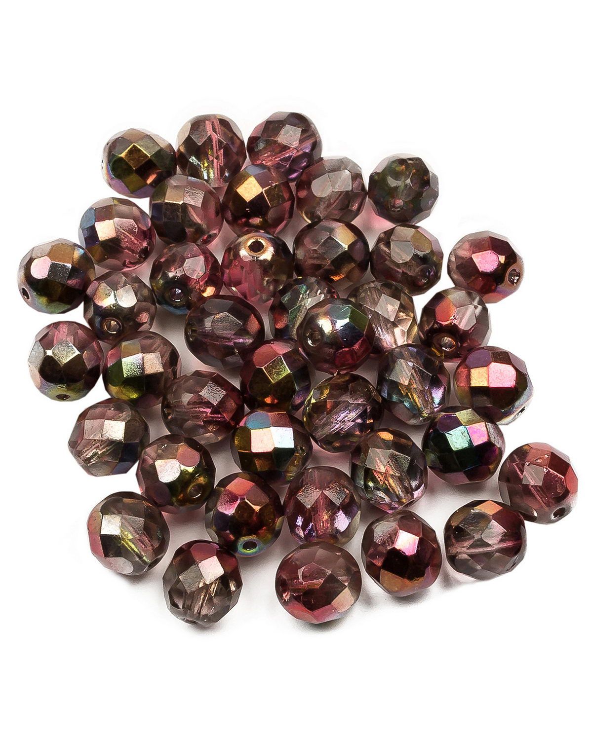 

Стеклянные чешские бусины Fire polished beads ганеные круглые 8 мм Crystal Magic Wine 40шт, Разноцветный, FP-8