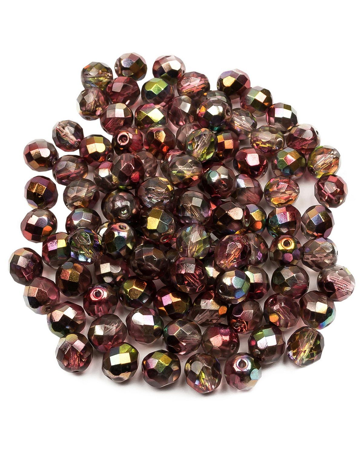

Стеклянные чешские бусины Fire polished beads ганеные круг 8 мм Crystal Magic Wine 100шт, Разноцветный, FP-8
