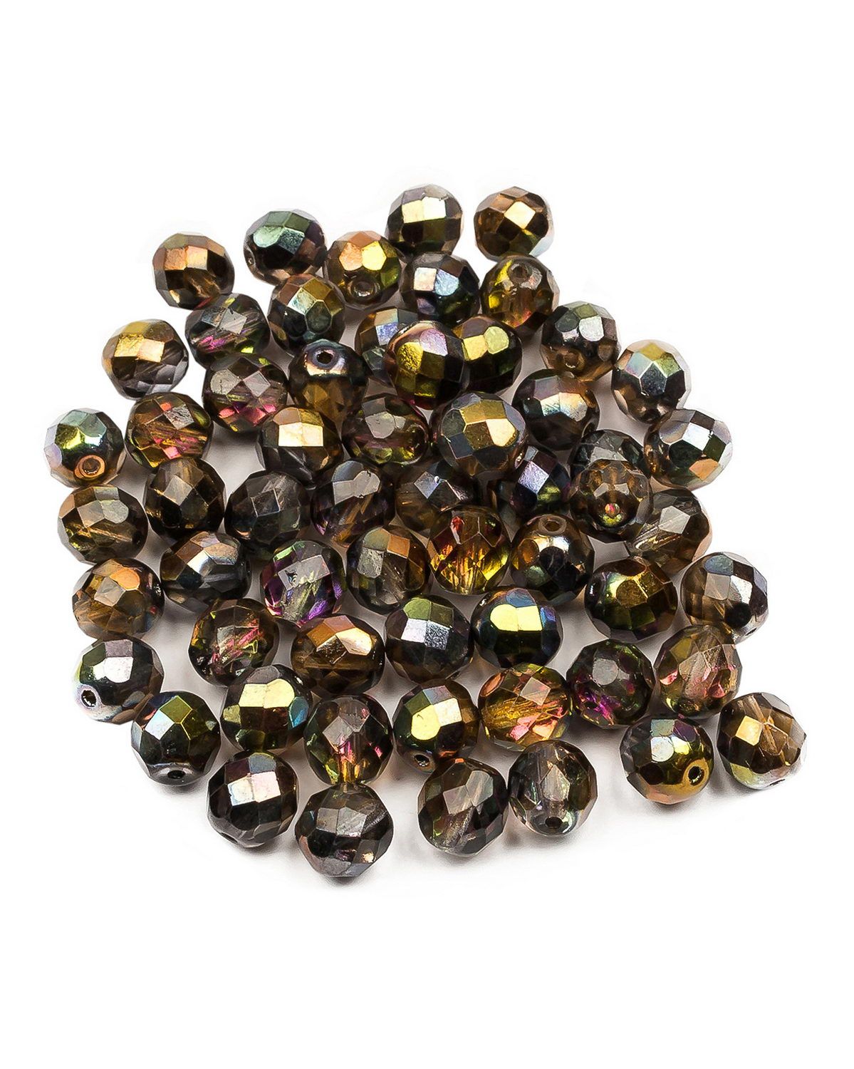 

Стеклянные чешские бусины Fire polished beads ганеные круг 8 мм Crystal Magic Copper 60шт, Разноцветный, FP-8