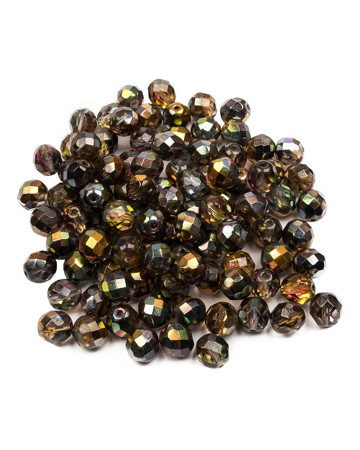 

Стеклянные чешские бусины Fire polished beads ганеные круг 8 мм Crystal Magic Copper 100шт, Разноцветный, FP-8