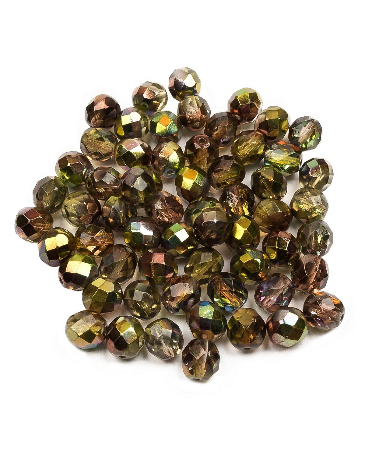 

Стеклянные чешские бусины Fire polished beads ганеные круг 8 мм Crystal Magic Green 60шт, Зеленый, FP-8