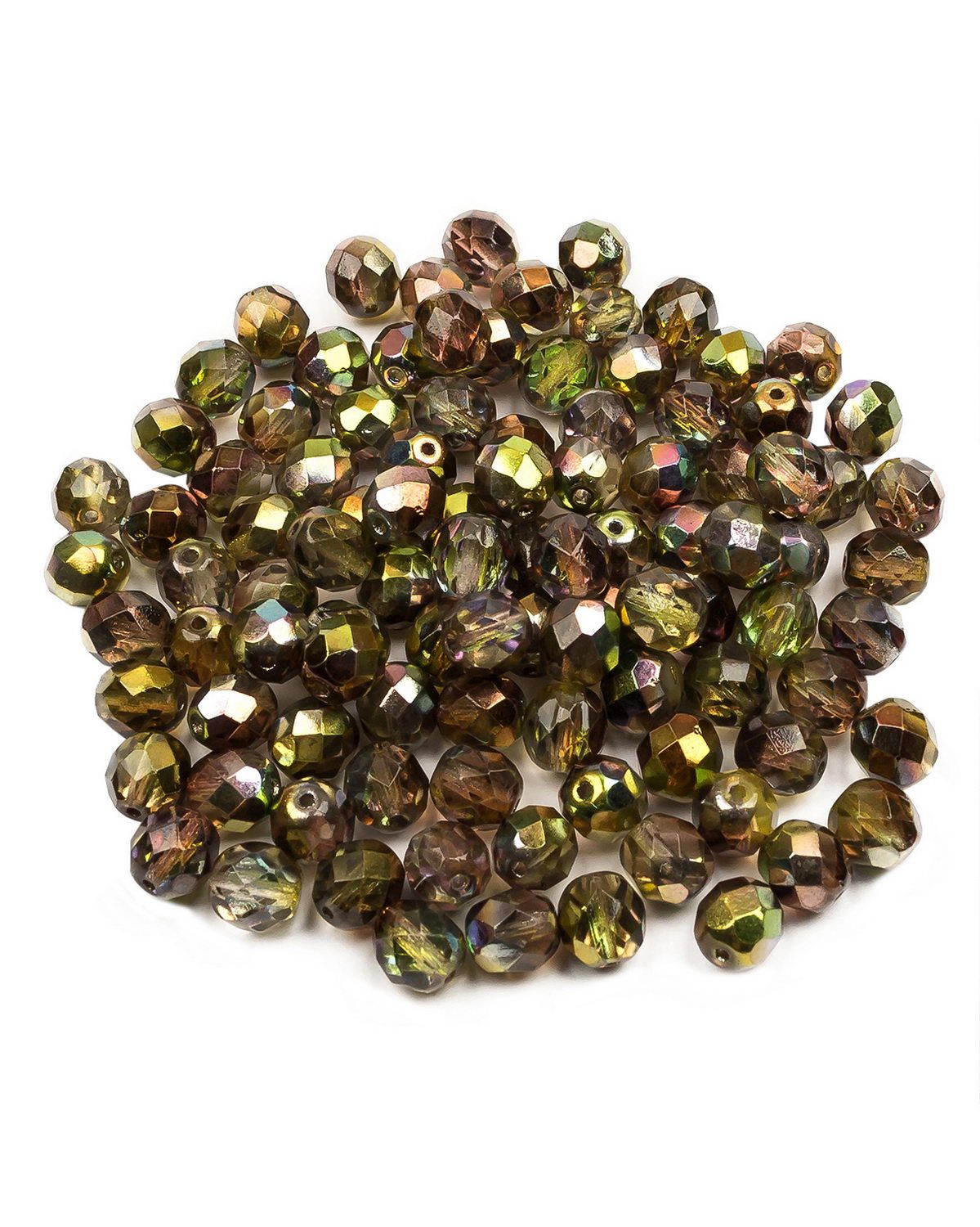 

Стеклянные чешские бусины Fire polished beads ганеные круг 8 мм Crystal Magic Green 100шт, Зеленый, FP-8