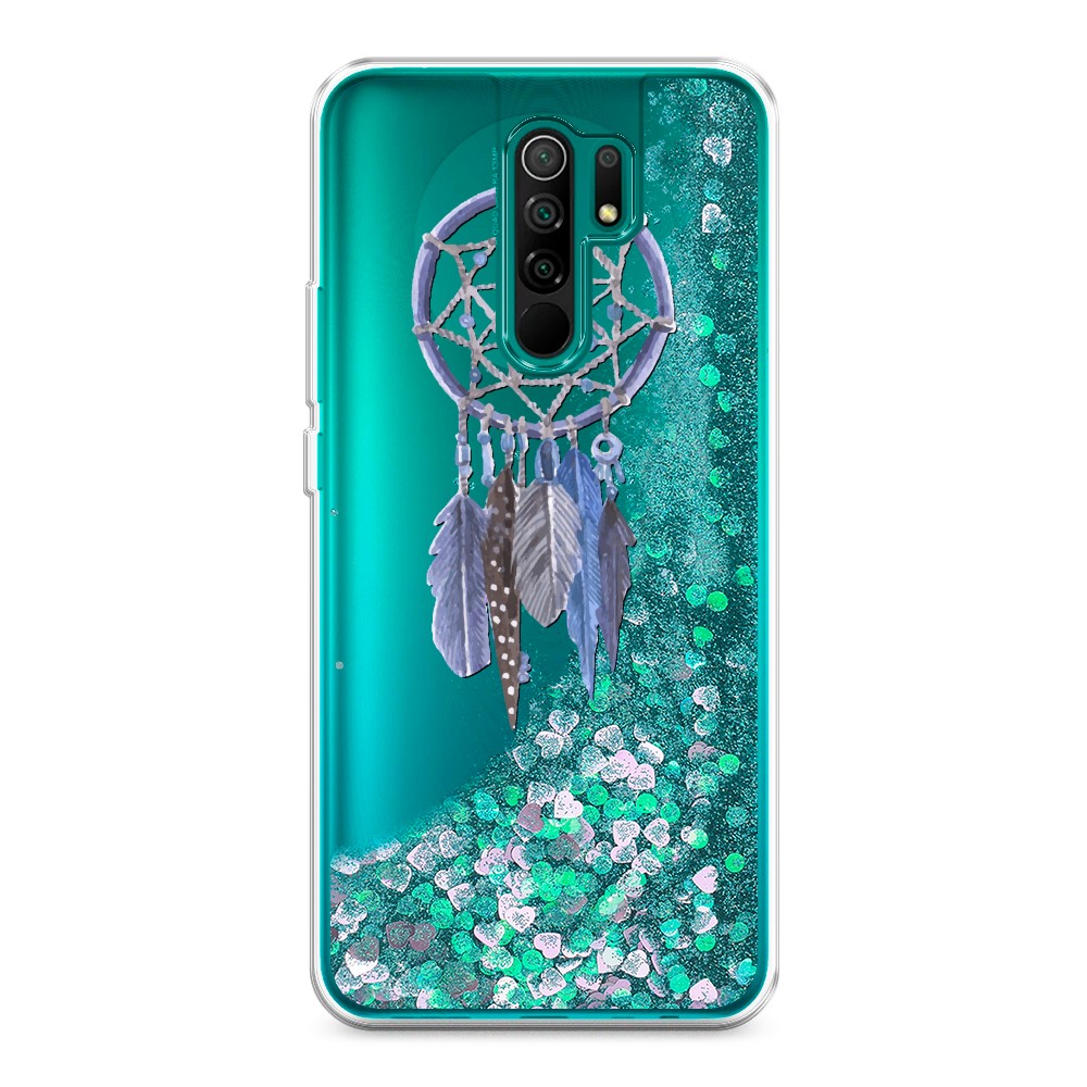 

Жидкий чехол с блестками "Синий ловец снов акварель" на Xiaomi Redmi 9, 38395-1