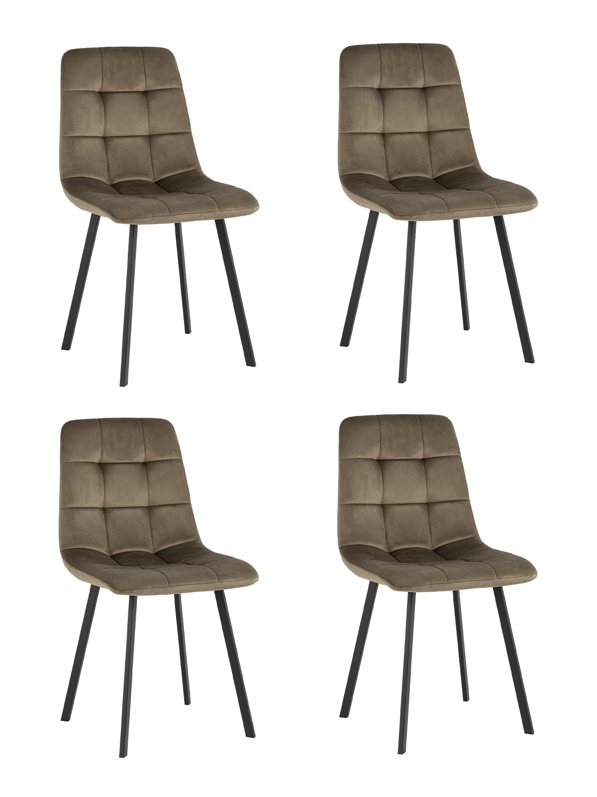 фото Стул для кухни chilly, велюр коричневый (комплект 4 стула) stool group