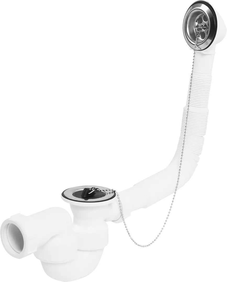 Сифон для ванны McAlpine с пробкой, с раздвижным переливом 310-720мм MRB1-EX