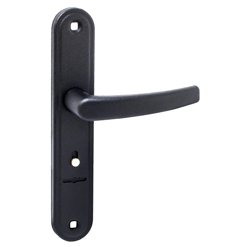 

Ручки на планке под сувальдный ключ Гардиан-41.31 Вега м/о 77 мм черный муар