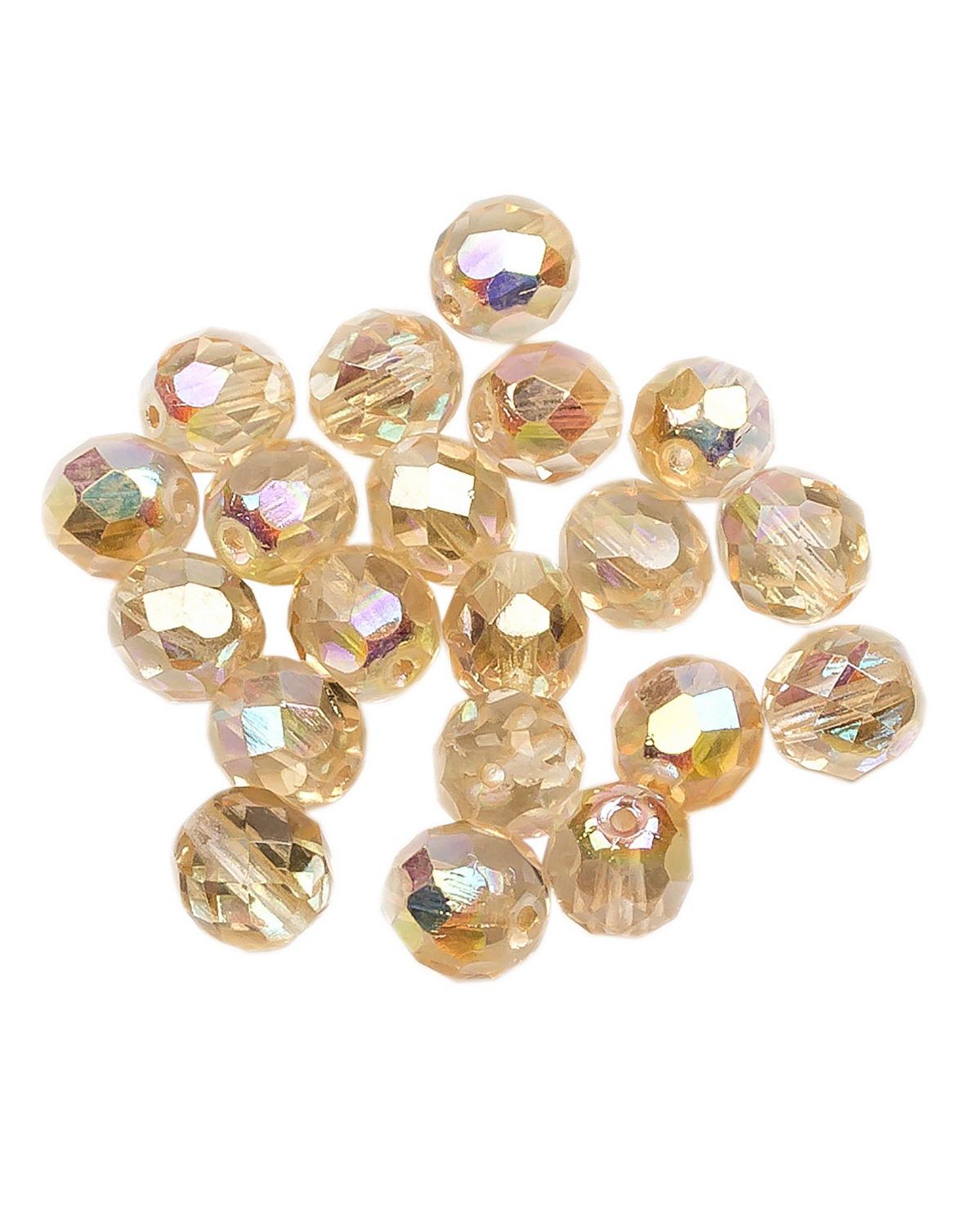 

Стеклянные чешские бусины ганеные круг 8 мм Crystal Yellow Rainbow 20шт, Разноцветный, FP-8