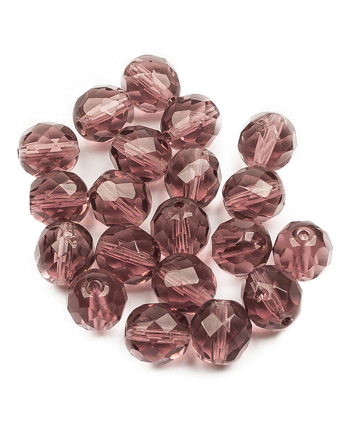 

Стеклянные чешские бусины Fire polished beads ганеные круглые 8 мм Light Amethyst 20шт, Разноцветный, FP-8