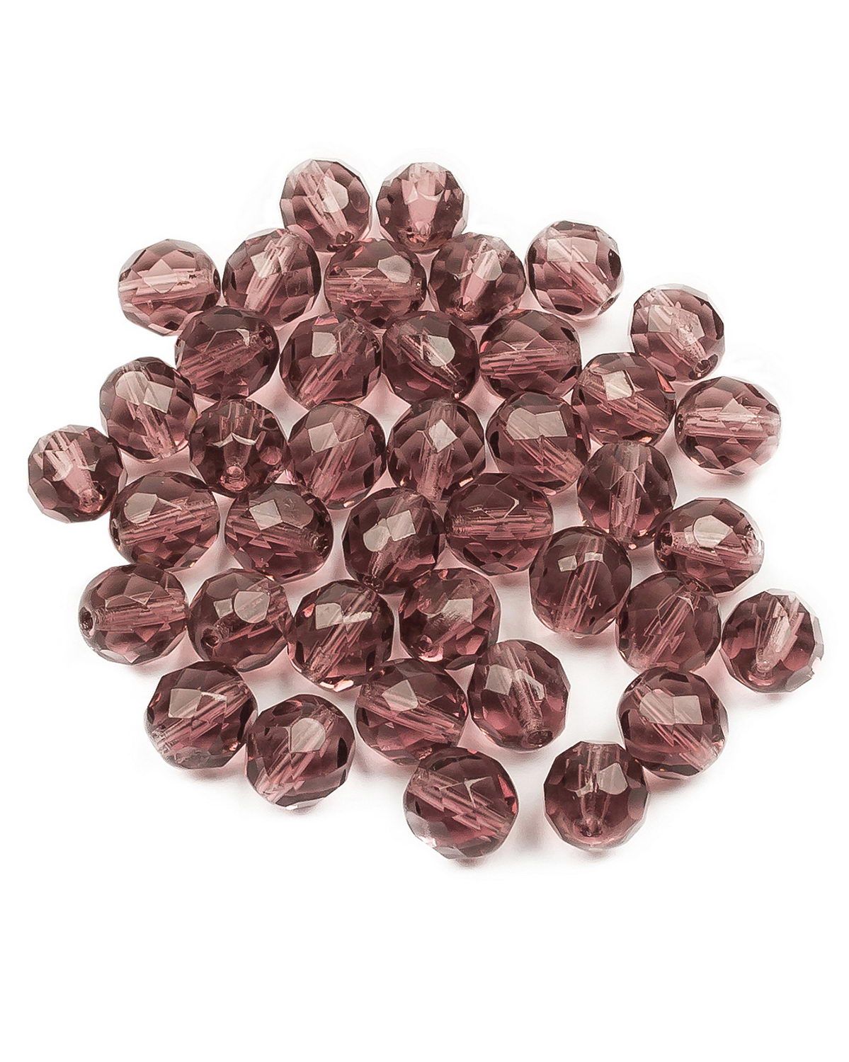 

Стеклянные чешские бусины Fire polished beads ганеные круглые 8 мм Light Amethyst 40шт, Разноцветный, FP-8