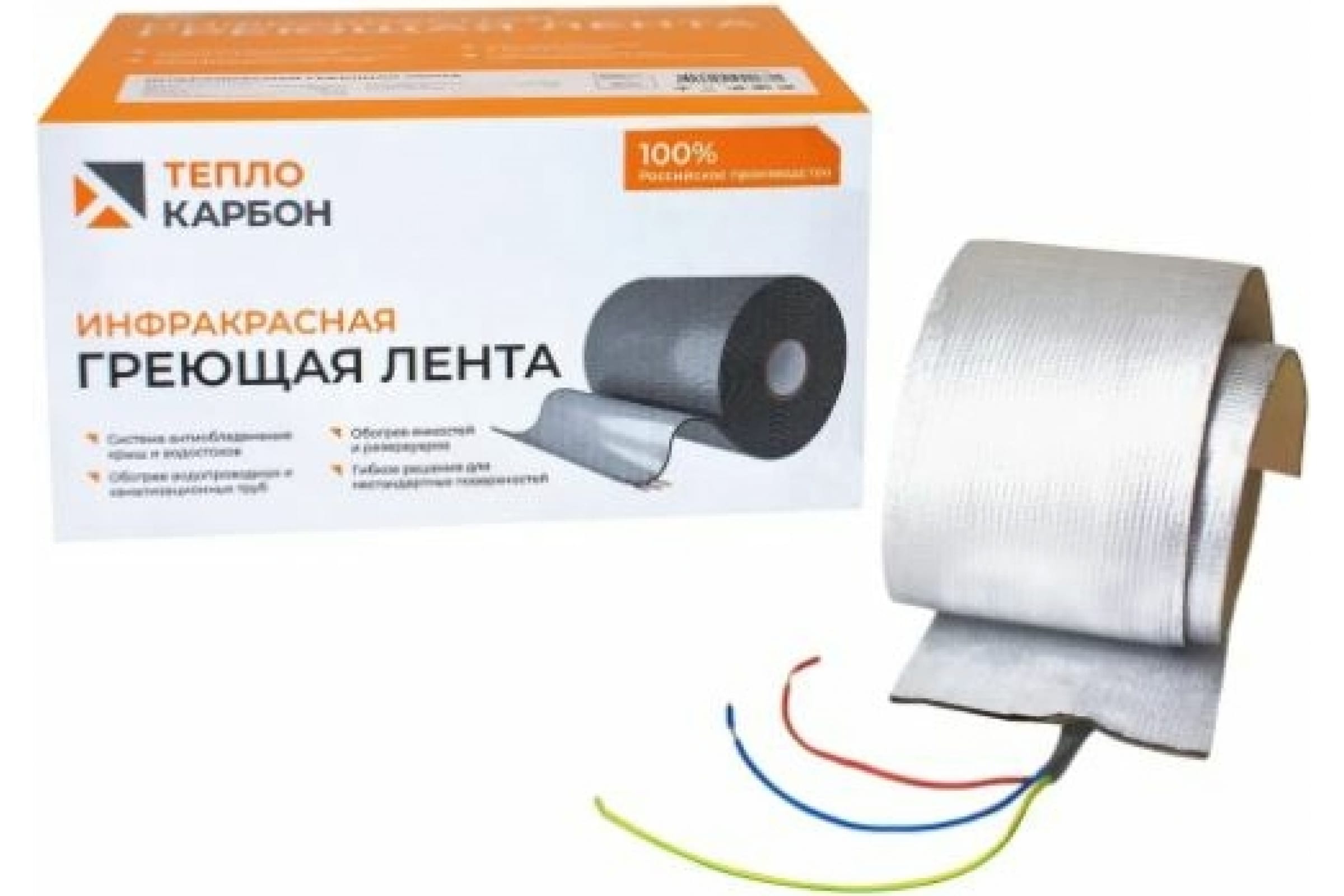 фото Инфракрасная греющая лента теплокарбон it-60w-l200/10