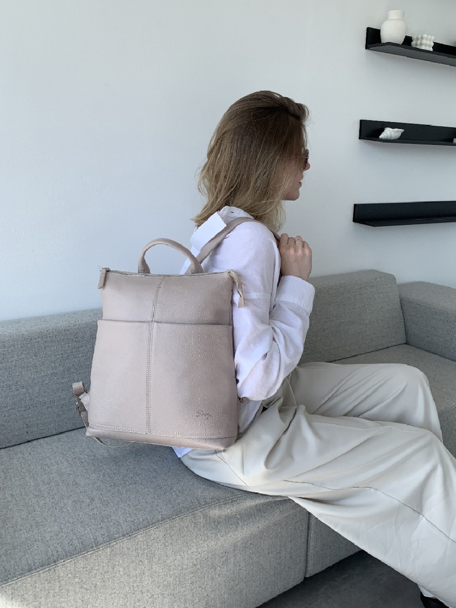 Рюкзак женский SAAJ SMB155 бежевый, 35х31х8.5 см