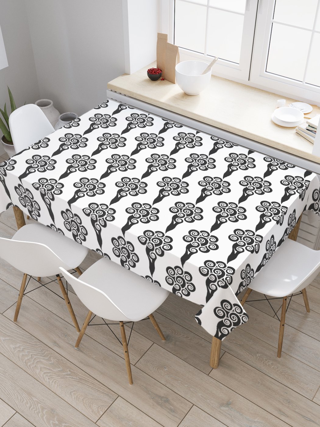 

Скатерть прямоугольная JoyArty "Кучерявые облака" из сатена, 180x145 см, Серый, Кучерявые облака