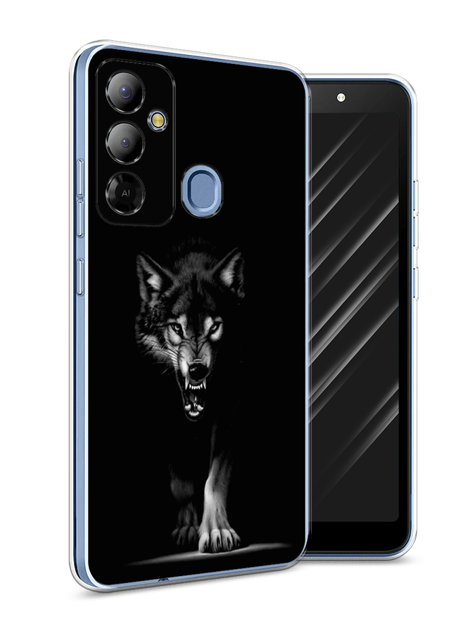 

Чехол Awog на Tecno Pop 6 Go "Волк выходит из ночи", Серый;черный;белый, 302950-1