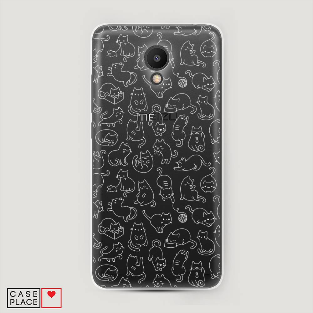 

Чехол Awog на Meizu M6S "Шкодливые котики", Черный;белый;серый, 72450-2
