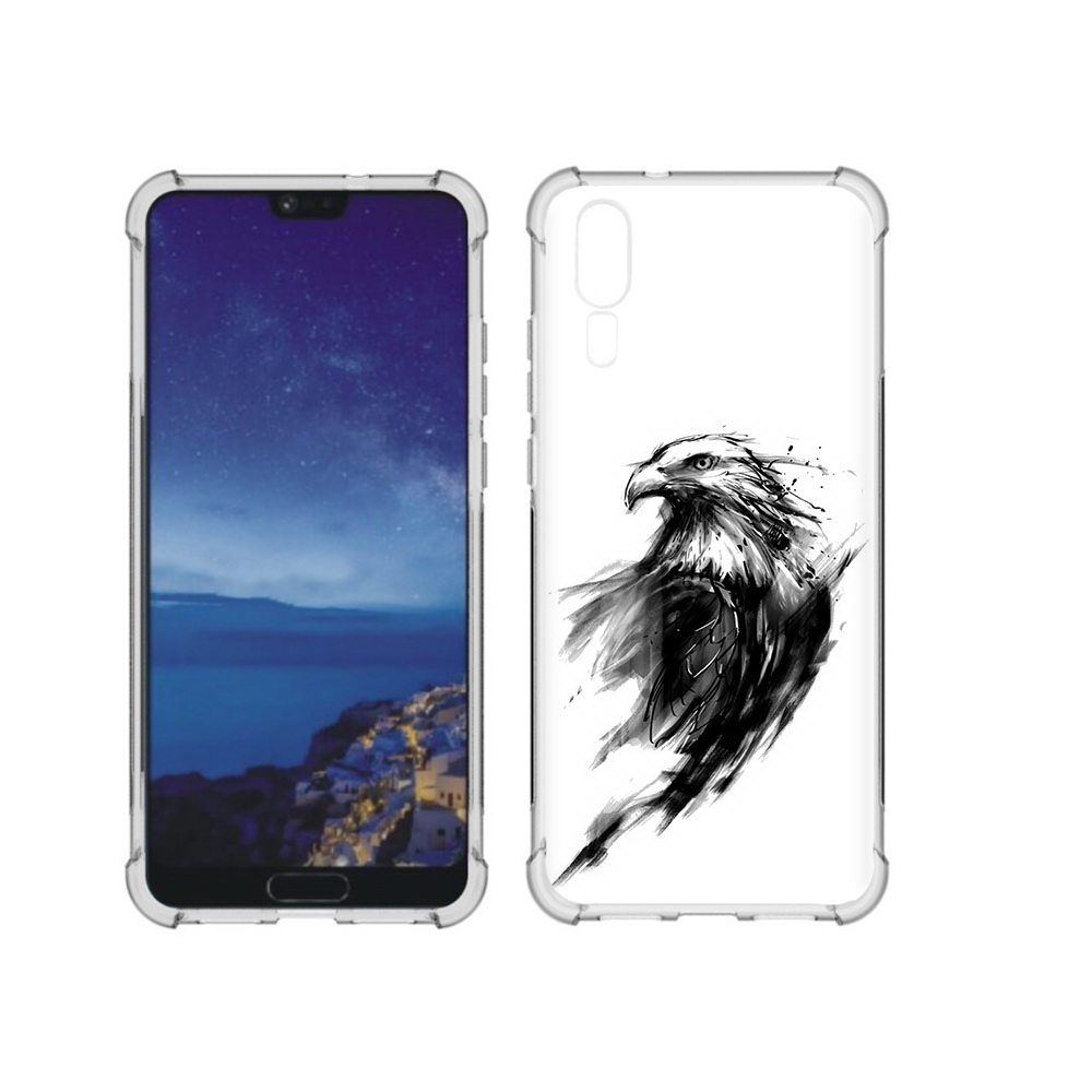 

Чехол MyPads Tocco для Huawei P20 чб птица (PT108006.52.670), Прозрачный, Tocco