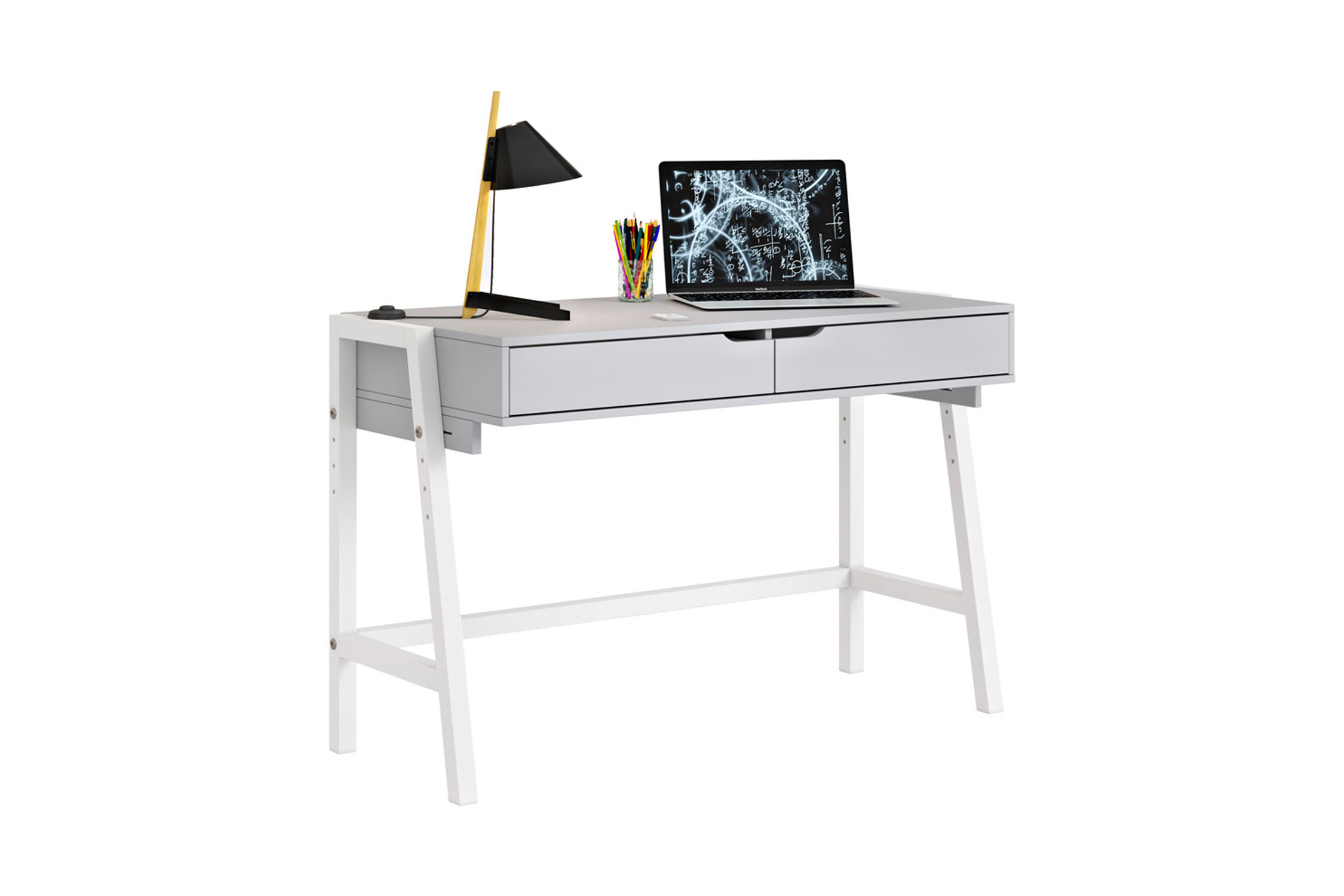 

Стол письменный Mirum 1440 низкий серый / белый