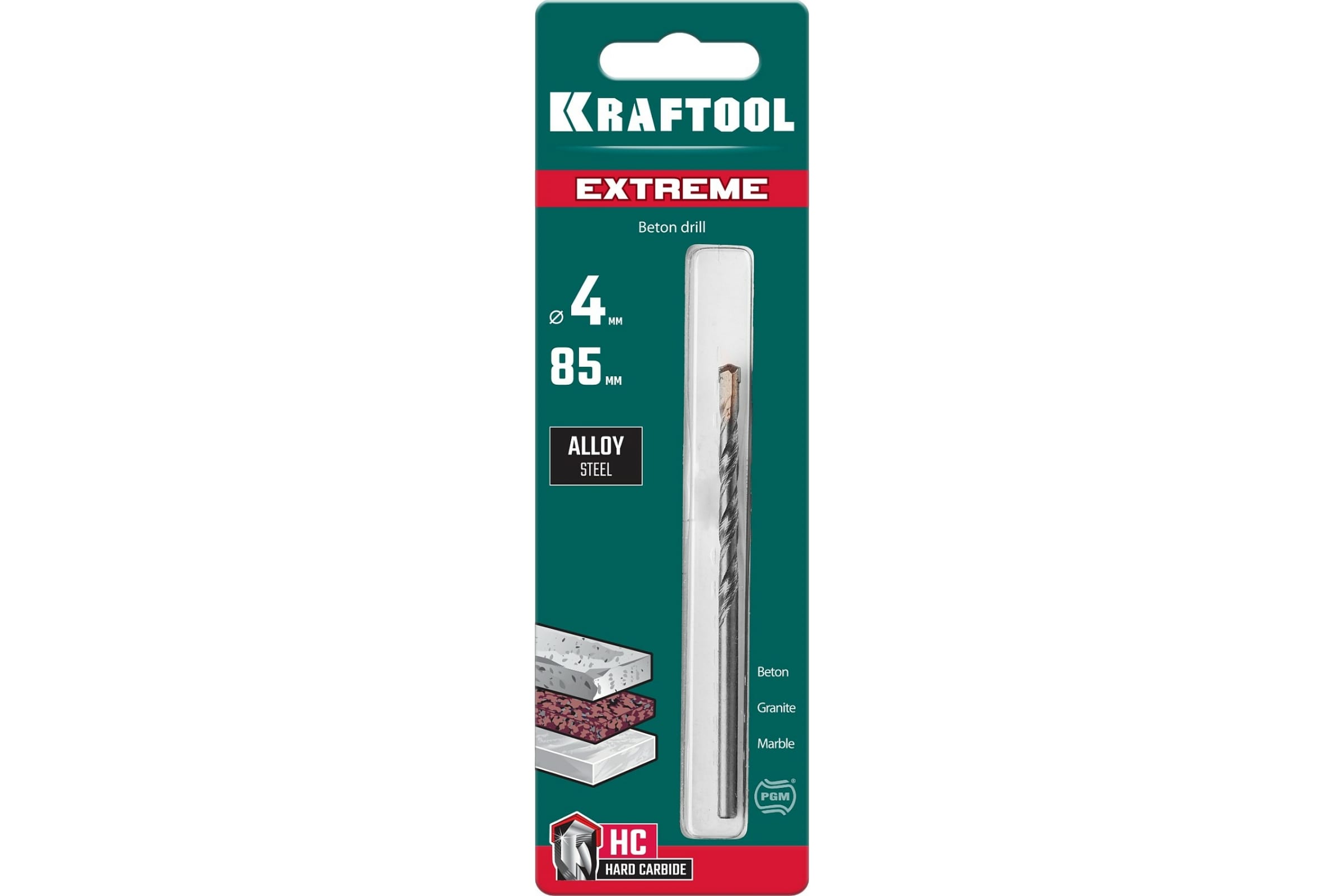 Сверло по бетону Kraftool Extreme 4х85мм сверло по бетону kraftool extreme 6х100мм